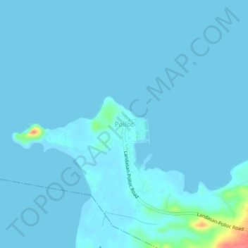 Polloc topographic map, elevation, terrain