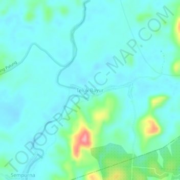 Teluk Bayur topographic map, elevation, terrain