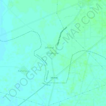 Madhupur topographic map, elevation, terrain