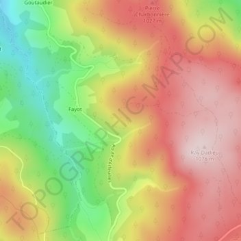 Le Roc Pointu topographic map, elevation, terrain