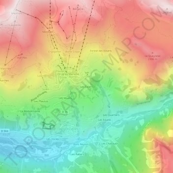 Les Estaris topographic map, elevation, terrain