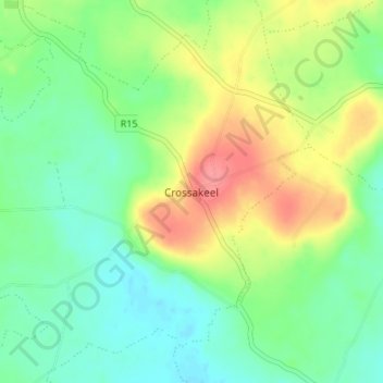 Crossakeel topographic map, elevation, terrain