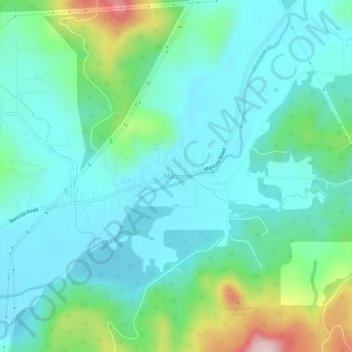 Marcola topographic map, elevation, terrain