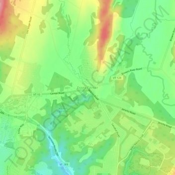 Essex Center topographic map, elevation, terrain