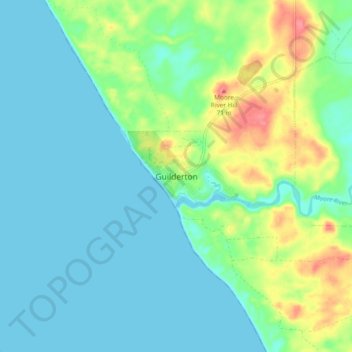 Guilderton topographic map, elevation, terrain
