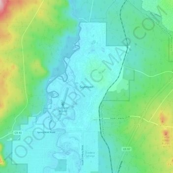 Sunriver topographic map, elevation, terrain
