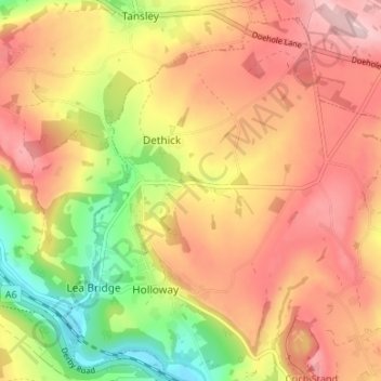 Lea topographic map, elevation, terrain