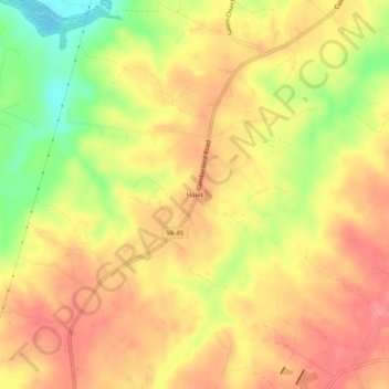 Hawk topographic map, elevation, terrain