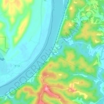 Pond Creek topographic map, elevation, terrain