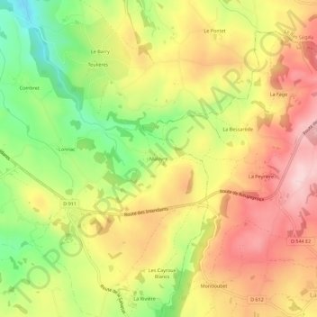 Maloyre topographic map, elevation, terrain