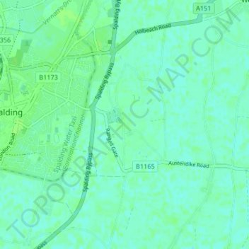 Low Fulney Estate topographic map, elevation, terrain