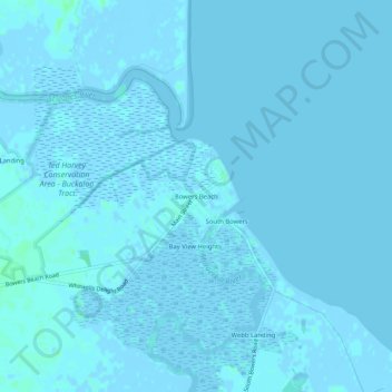 Bowers Beach topographic map, elevation, terrain