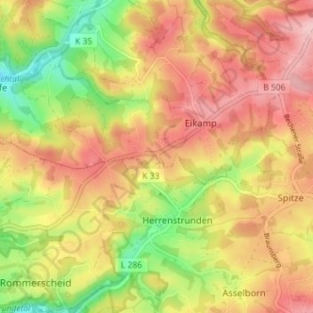 Rosenthal topographic map, elevation, terrain