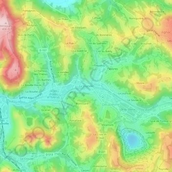 La Vitarelle topographic map, elevation, terrain