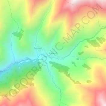 Кардиб topographic map, elevation, terrain