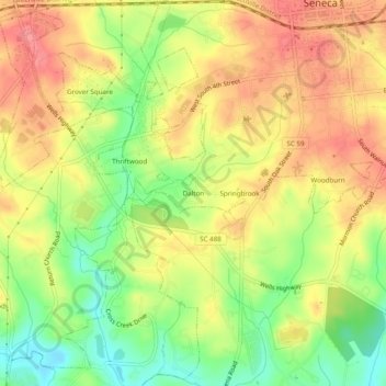 Dalton topographic map, elevation, terrain