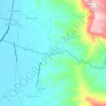 Baringcucurong topographic map, elevation, terrain