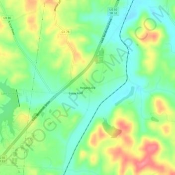 Hebardville topographic map, elevation, terrain