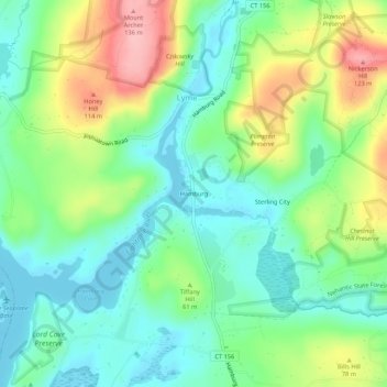 Hamburg topographic map, elevation, terrain