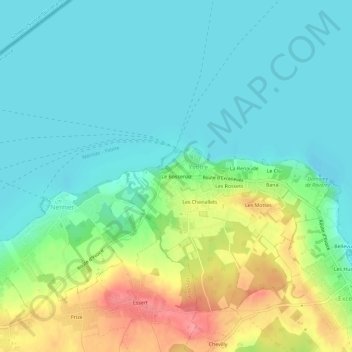Le Bossenaz topographic map, elevation, terrain