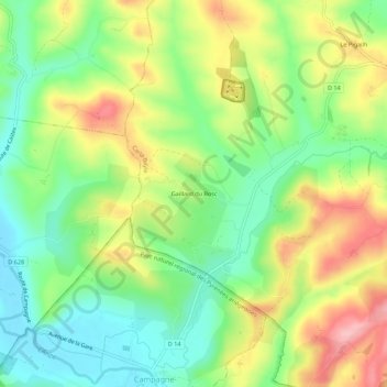 Gaillard du Bosc topographic map, elevation, terrain