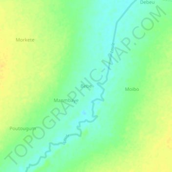 Bebe topographic map, elevation, terrain