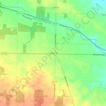 Homerville topographic map, elevation, terrain