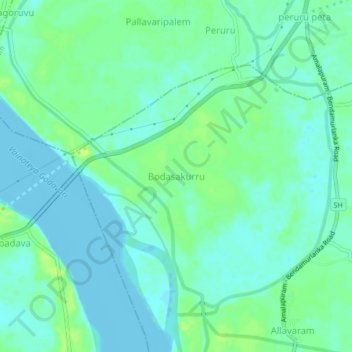 Bodasakurru topographic map, elevation, terrain