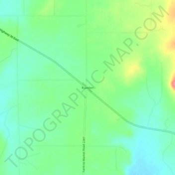 Rowden topographic map, elevation, terrain