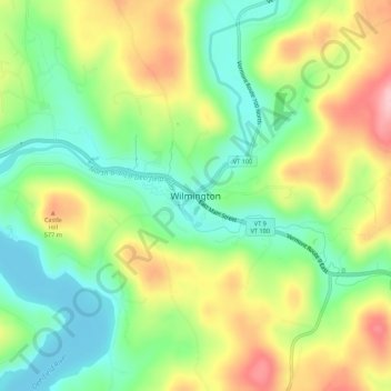 Wilmington topographic map, elevation, terrain