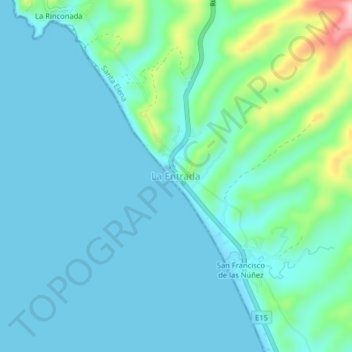 La Entrada topographic map, elevation, terrain