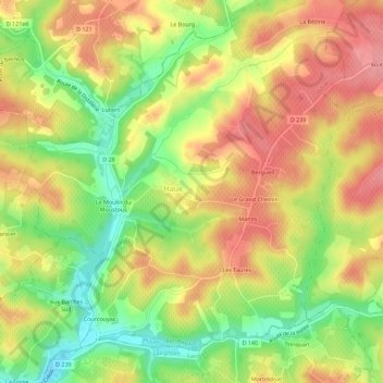 Saint-Laurent topographic map, elevation, terrain
