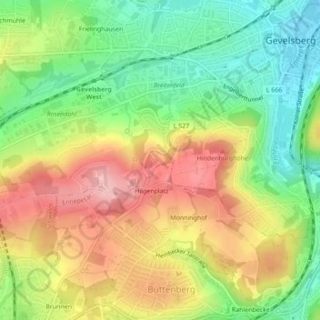 Strückerberg topographic map, elevation, terrain