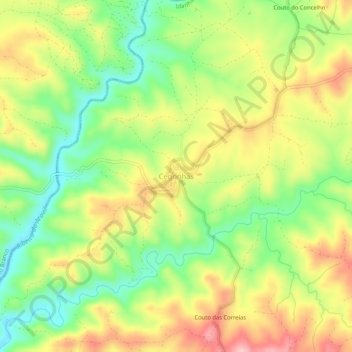 Cegonhas topographic map, elevation, terrain