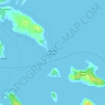 Martins Point topographic map, elevation, terrain