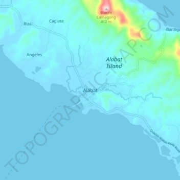 Alabat topographic map, elevation, terrain