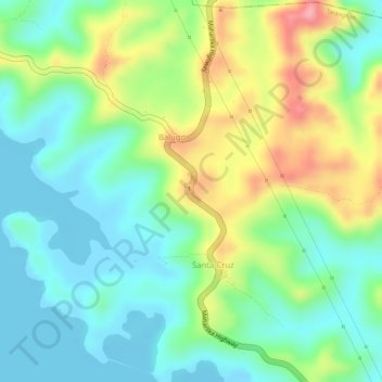 Elevation 105 meters topographic map, elevation, terrain