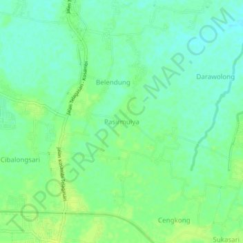Pasirmulya topographic map, elevation, terrain