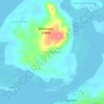 Santa Barbara topographic map, elevation, terrain