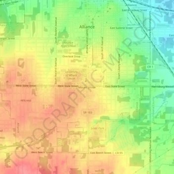 Mount Union topographic map, elevation, terrain