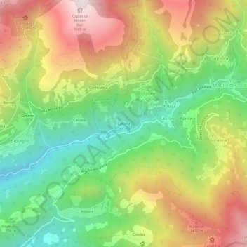 Curtina topographic map, elevation, terrain