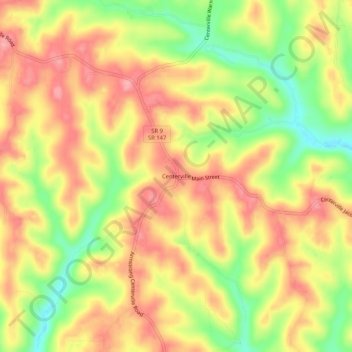 Centerville topographic map, elevation, terrain