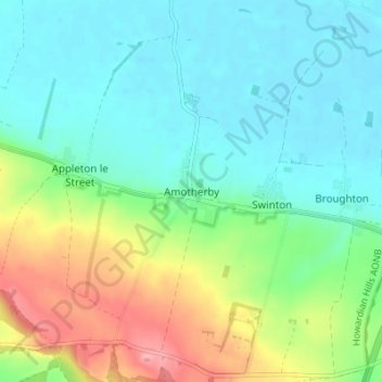 Amotherby topographic map, elevation, terrain