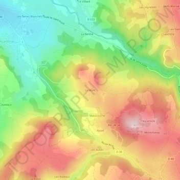 Le Mont topographic map, elevation, terrain