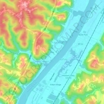 Pliny topographic map, elevation, terrain