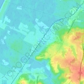 Leus Cases dou Lac topographic map, elevation, terrain