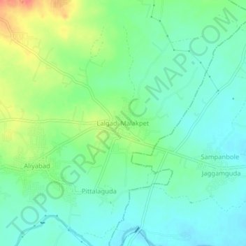 Lalgadi Malakpet topographic map, elevation, terrain