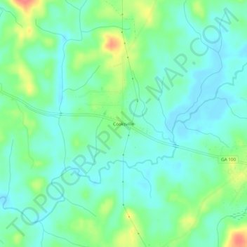 Cooksville topographic map, elevation, terrain