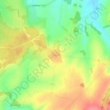 Le Chatelier topographic map, elevation, terrain