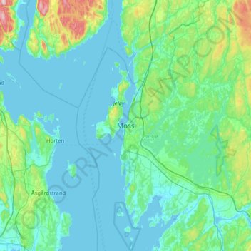 Moss topographic map, elevation, terrain